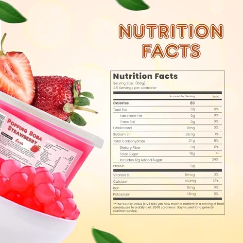 Fanale Vegan Strawberry Popping Boba Pearls - Perfect for Bubble Tea, Smoothies, and Desserts
| Fanale Non GMO Gluten F