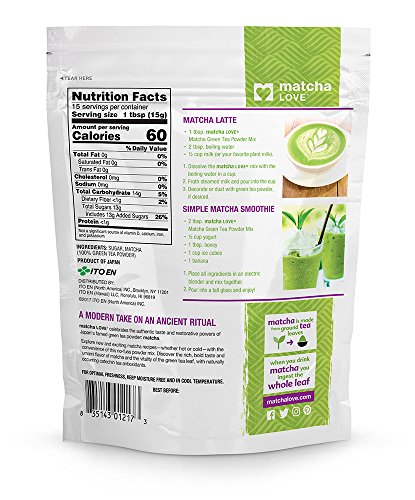 Matcha LOVE Sweetened Green Tea Powder Packet, Perfect for Daily Immunity Boost, 8 Ounce
| Matcha LOVE Sweetened Green