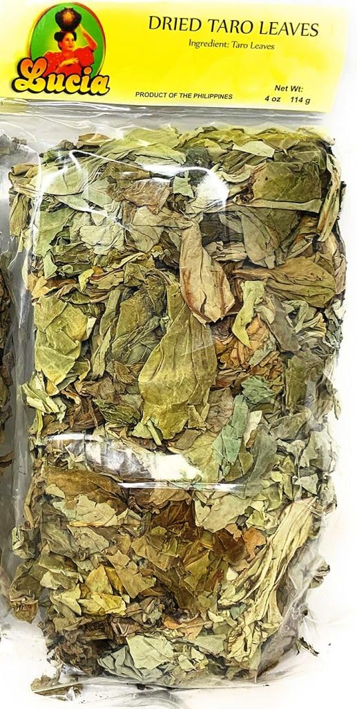 Lucia Dried Taro Leaves (Dahon Ng Gabi) - Authentic Flavor for Filipino Fans, 4 Oz