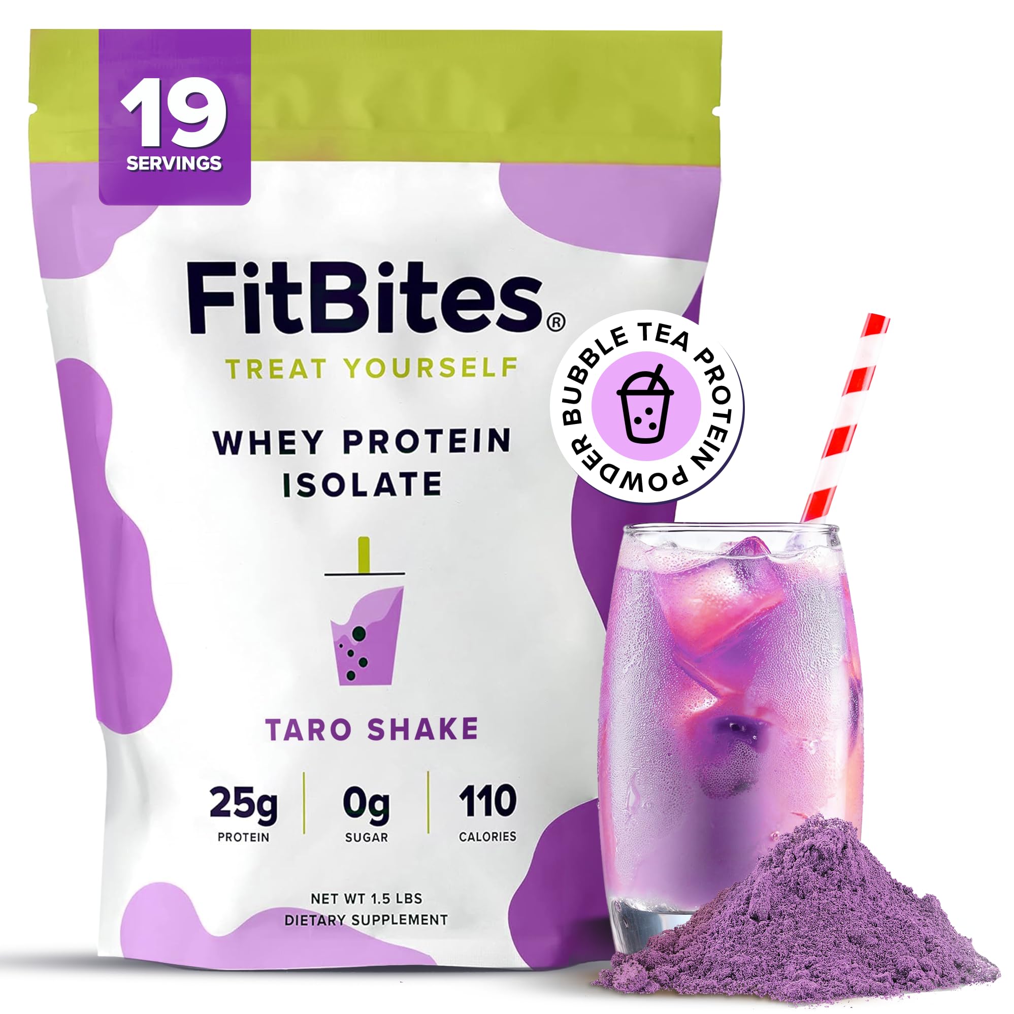 Boba Tea Protein 100% Whey Isolate for Natural Energy and Sugar Free Coffee Replacement
| Boba Tea Protein Powder Taro